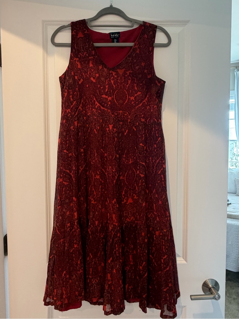 Nicole Miller Tea Length Sleeves Dress